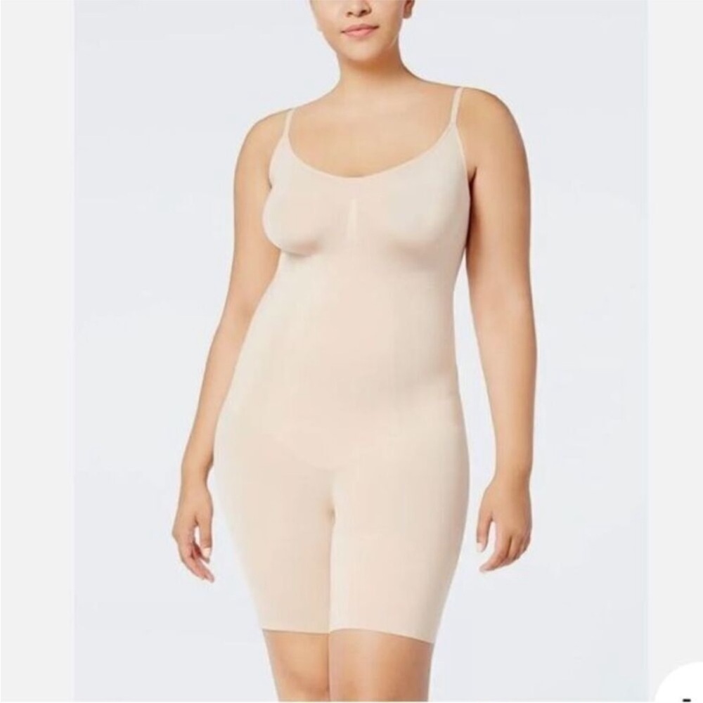 New SPANX OnCore Mid-Thigh Bodysuit, Soft Nude, size 2X